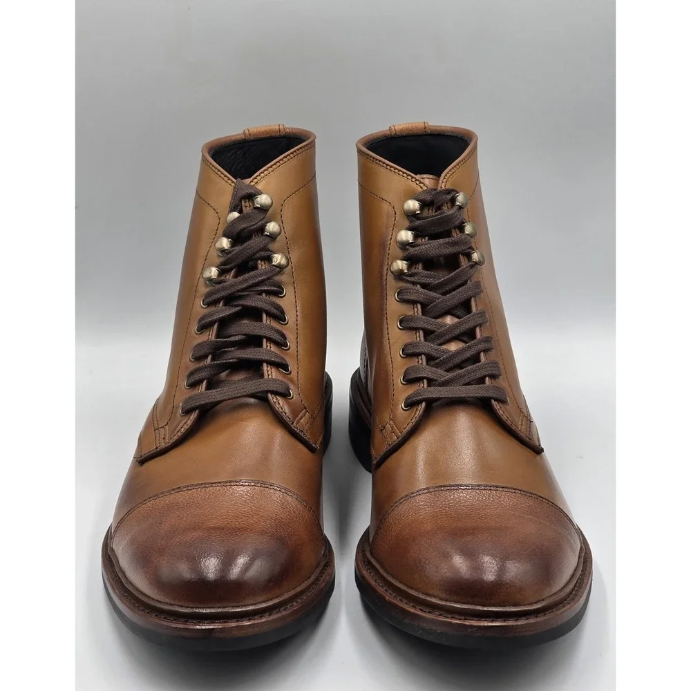 Allen Edmonds Landon Cap Toe Leather Boots Men's 8.5D Walnut USA 3739